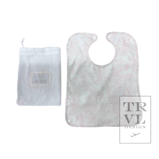 TRVL Best Bib- Bunny Toile Pink