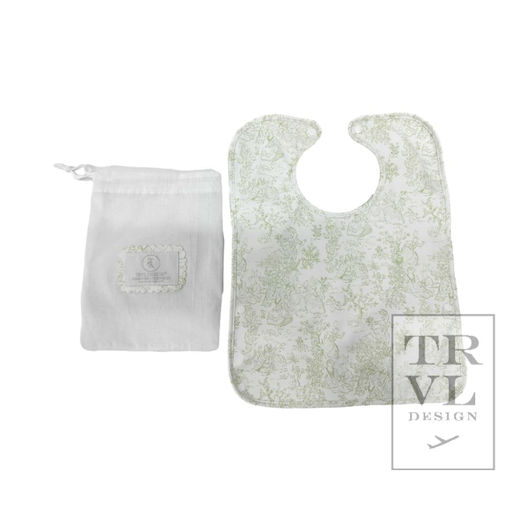 TRVL Best Bib- Bunny Toile Green