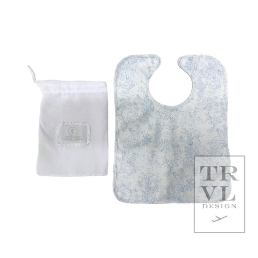 TRVL Best Bib- Bunny Toile Blue