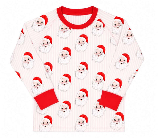 Preorder - Pink stripe Santa pullover