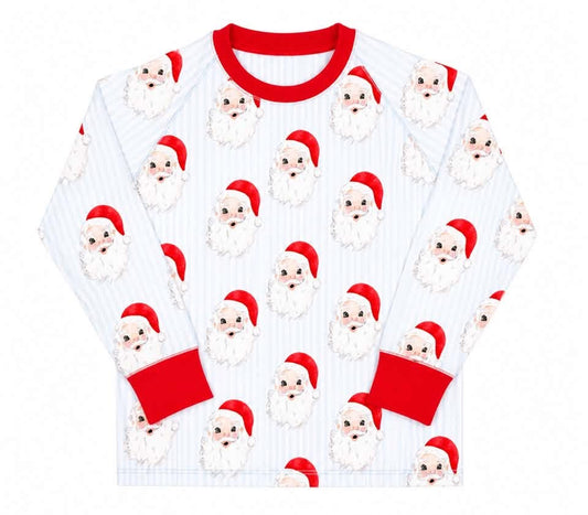 Preorder - Blue stripe Santa pullover
