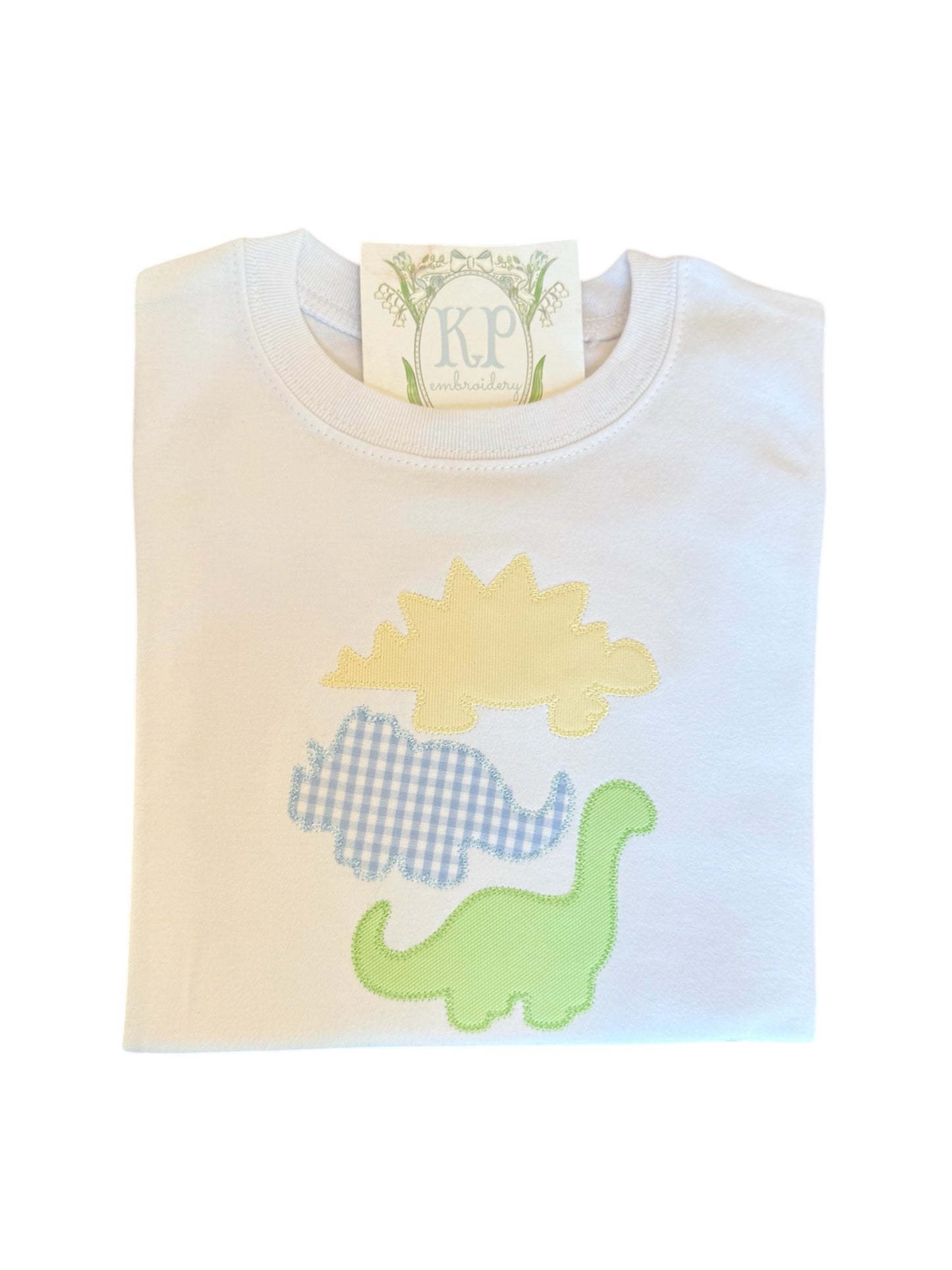 Boys Short Sleeve Dino Applique Tshirt