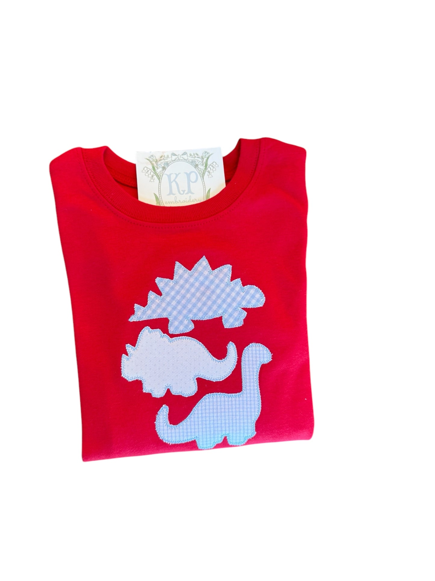 Boys Short Sleeve Dino Applique Tshirt