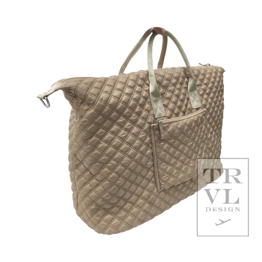 TRVL Overpacker- Wheat Quilted Duffle