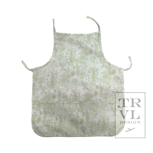 TRVL Coated Apron- Green Bunny Toile