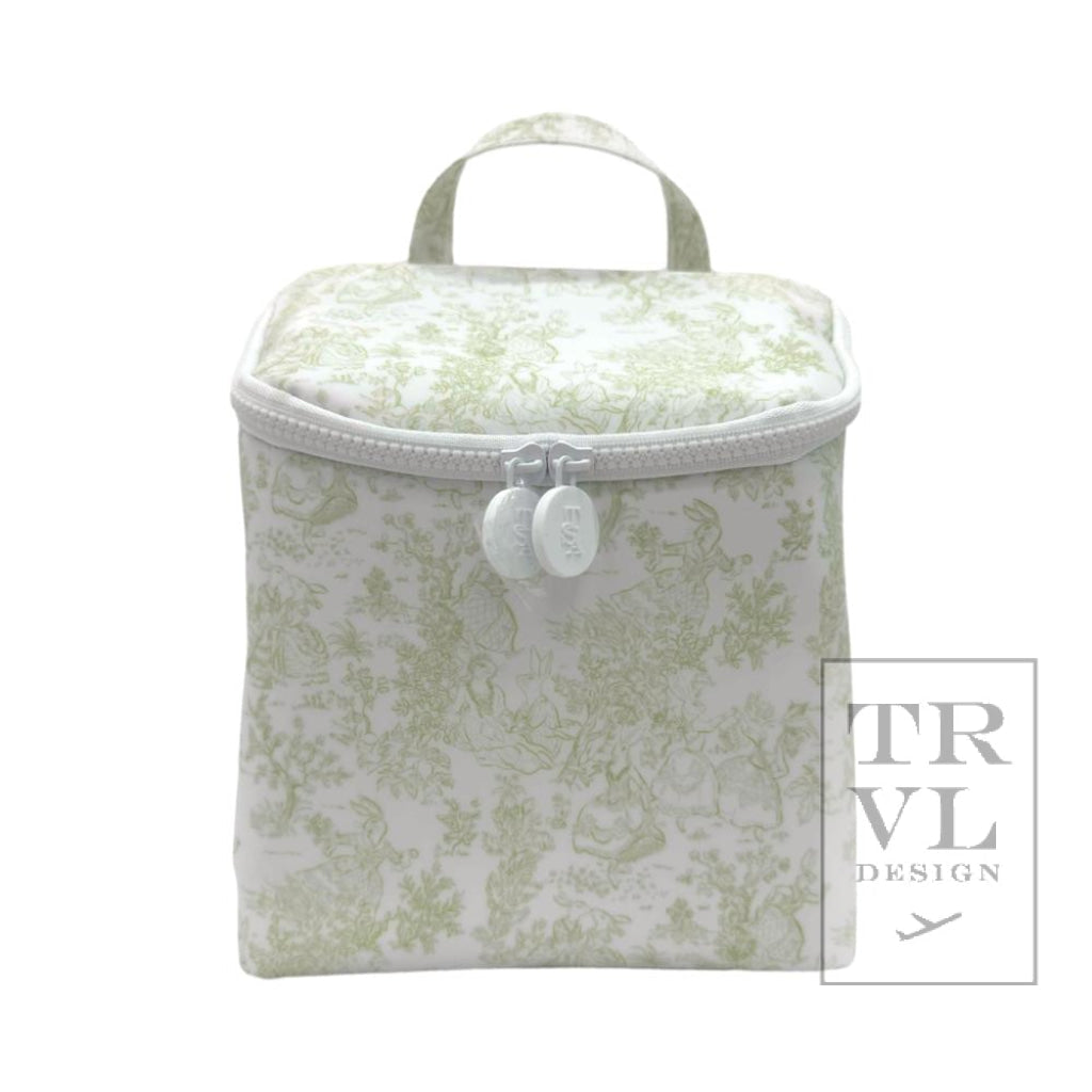 TRVL Takeaway Lunch Bag- Insulated Green Bunny Toile