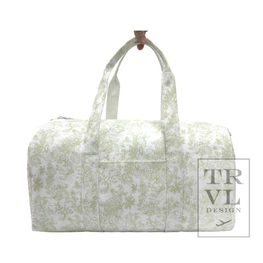 TRVL Weekender- Green Bunny Toile Duffle Bag