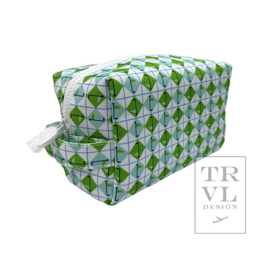 Dopp Bag Ditty Wristlet- Tee Time Aqua Green Diamond