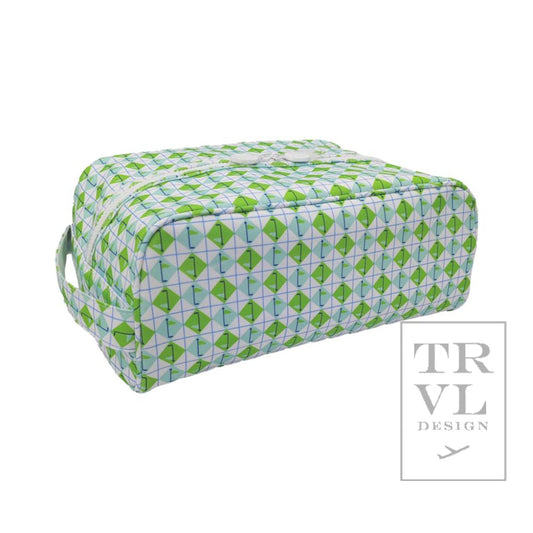 TRVL Men’s Shoe Bag- Tee Time Aqua Green Diamond