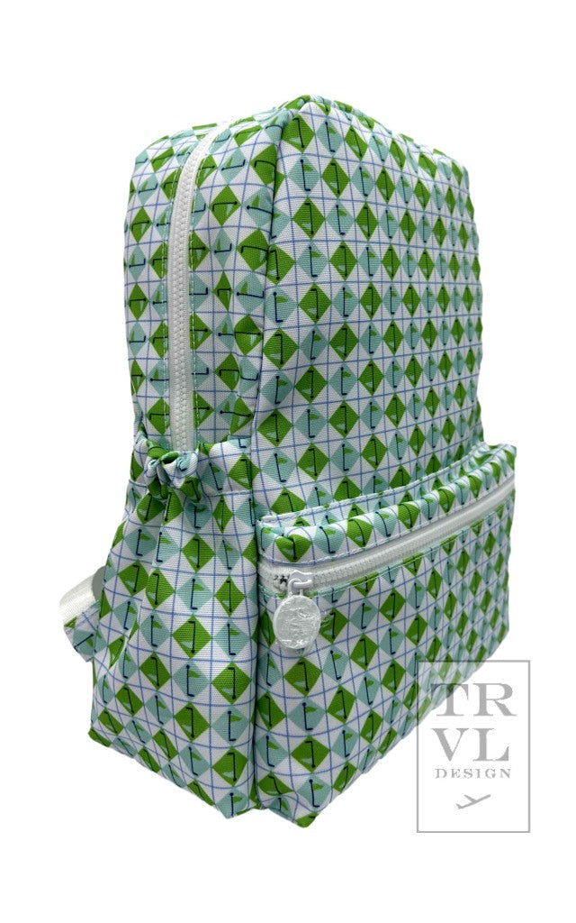 TRVL Backpacker- Tee Time Aqua Green Diamond