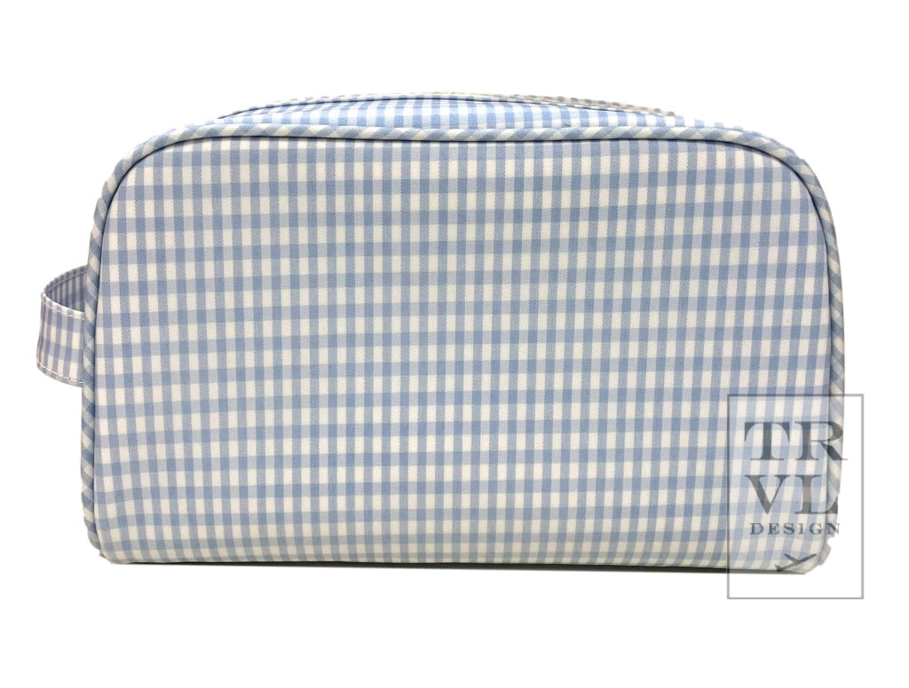 TRVL Toiletry Bag- Mist Gingham