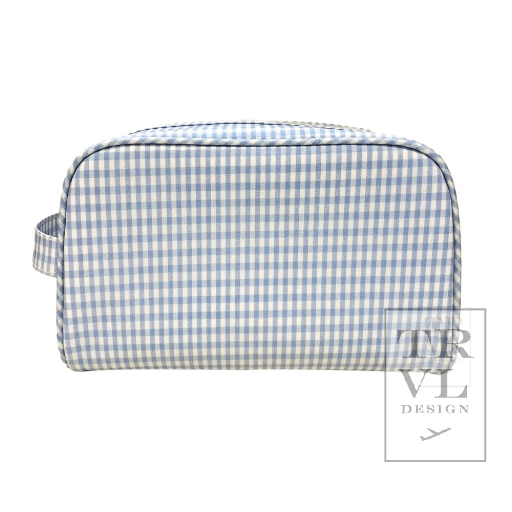 TRVL Toiletry Bag- Mist Gingham