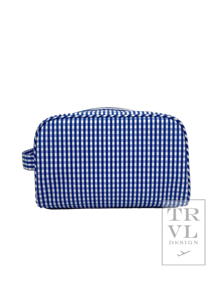 TRVL Toiletry Bag- Royal Gingham