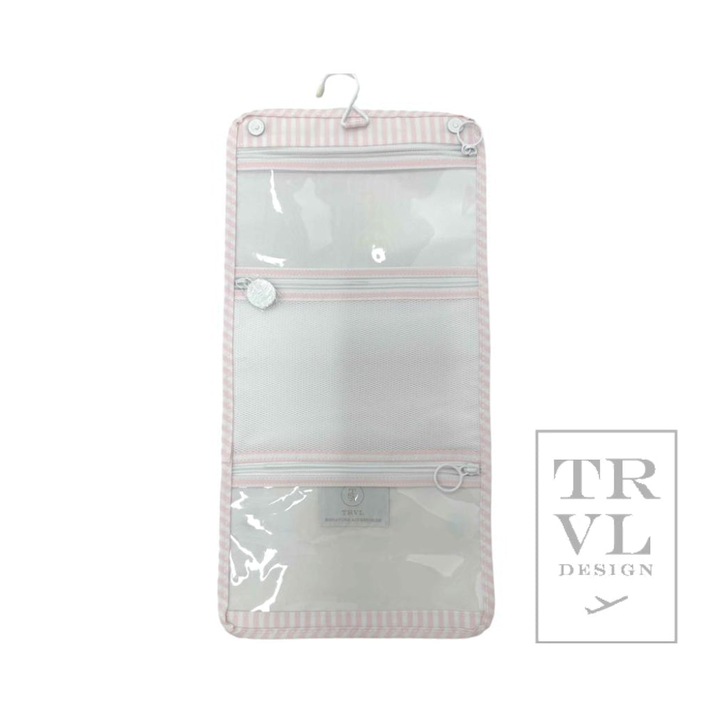 TRVL Mini Roll Up Hanging Bag- Pimlico Stripe Pink