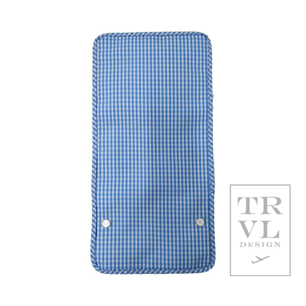 TRVL Mini Roll Up Hanging Bag- Sky Gingham