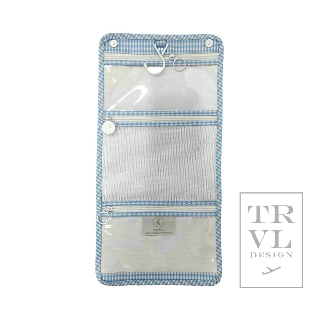 TRVL Mini Roll Up Hanging Bag- Mist Gingham