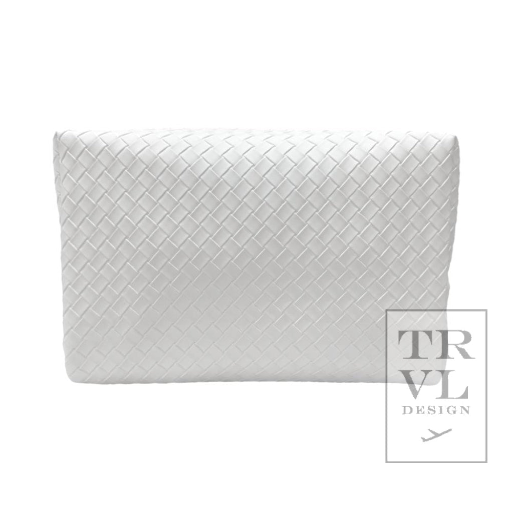 TRVL Luxe Everyday Cosmetic Bag- Woven White