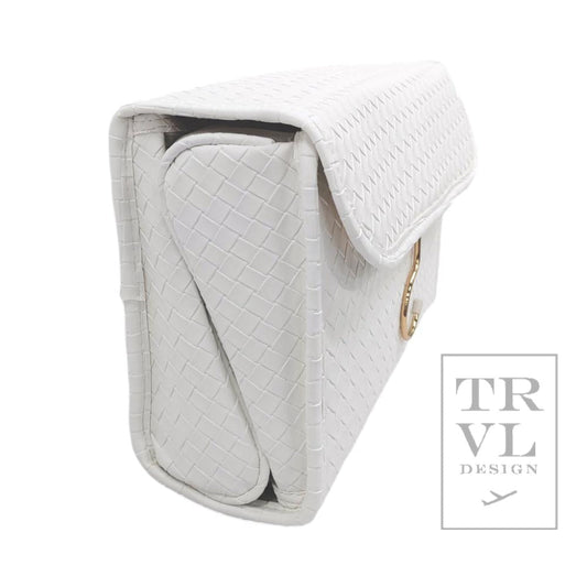 Luxe Bridal Hanging Toiletry Case- Woven White