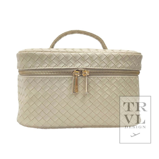 Luxe Train2 Cosmetic Bag- Woven Bisque