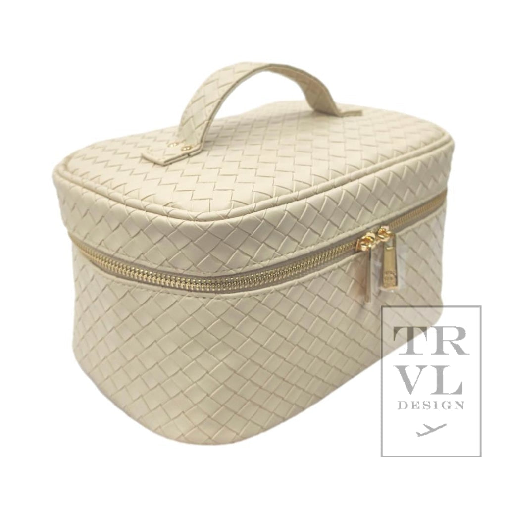 Luxe Train2 Cosmetic Bag- Woven Bisque