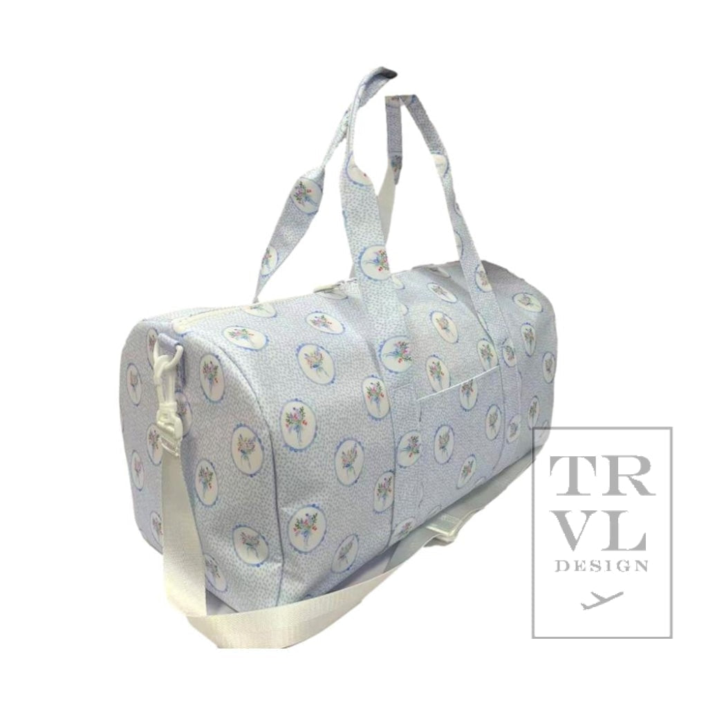 TRVL Duffle- Floral Blue Medallion