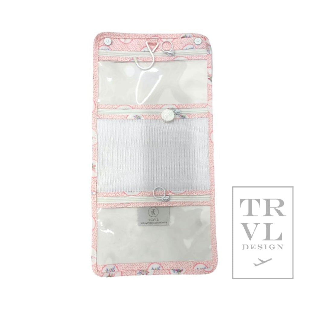 TRVL Mini Roll Up Hanging Bag- Floral Pink Medallion