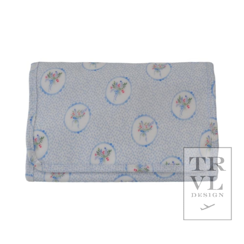 TRVL Mini Roll Up Hanging Bag- Floral Blue Medallion