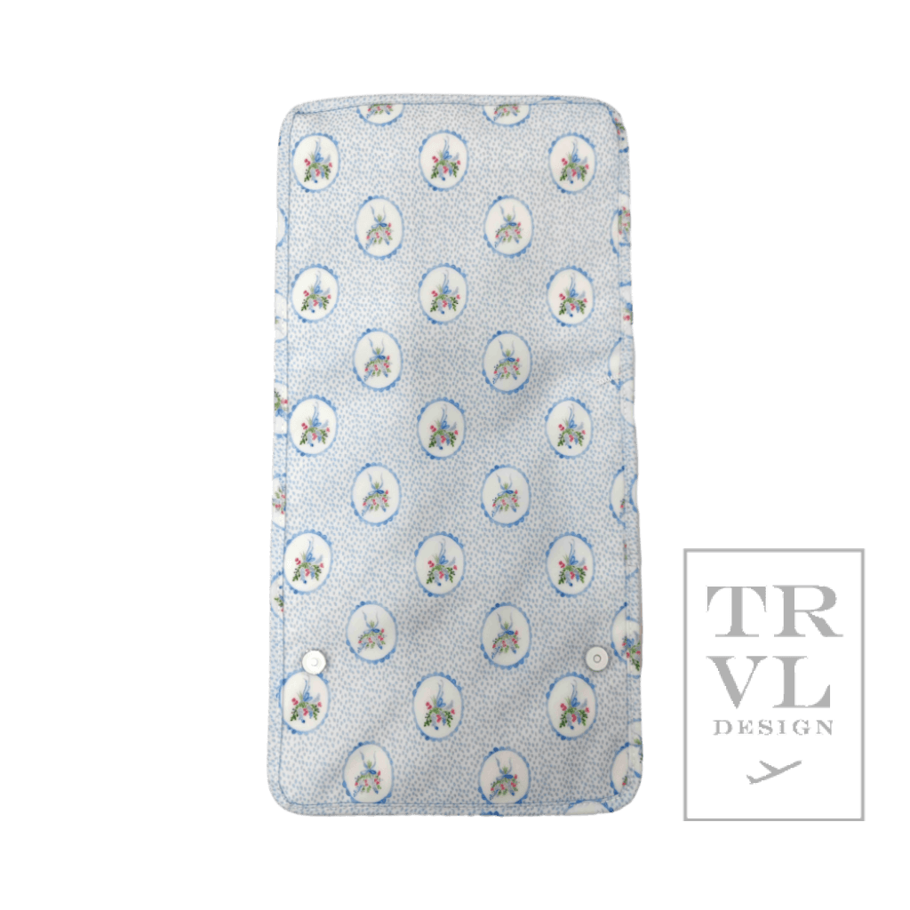 TRVL Mini Roll Up Hanging Bag- Floral Blue Medallion