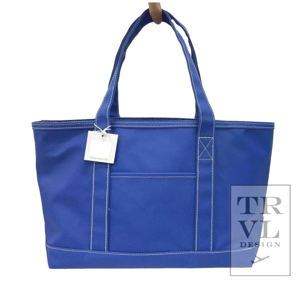 TRVL Medium Tote- Coated Canvas Blue Bell