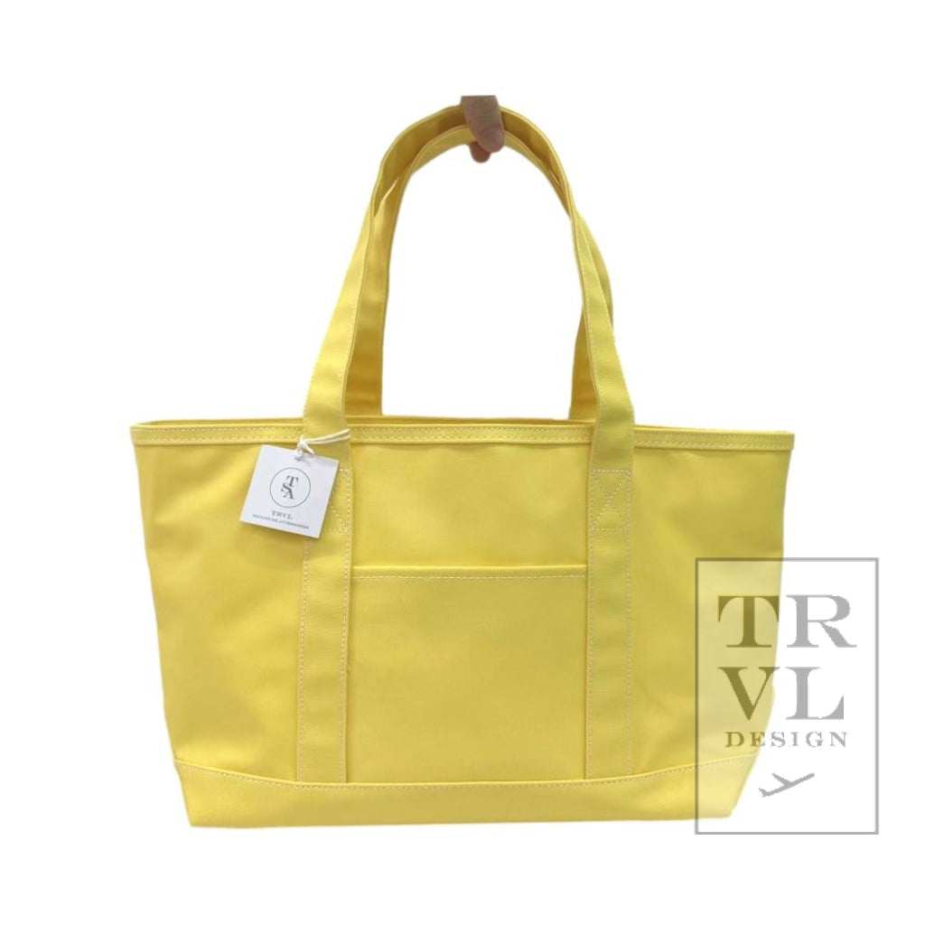 TRVL Medium Tote- Coated Canvas Daffodil