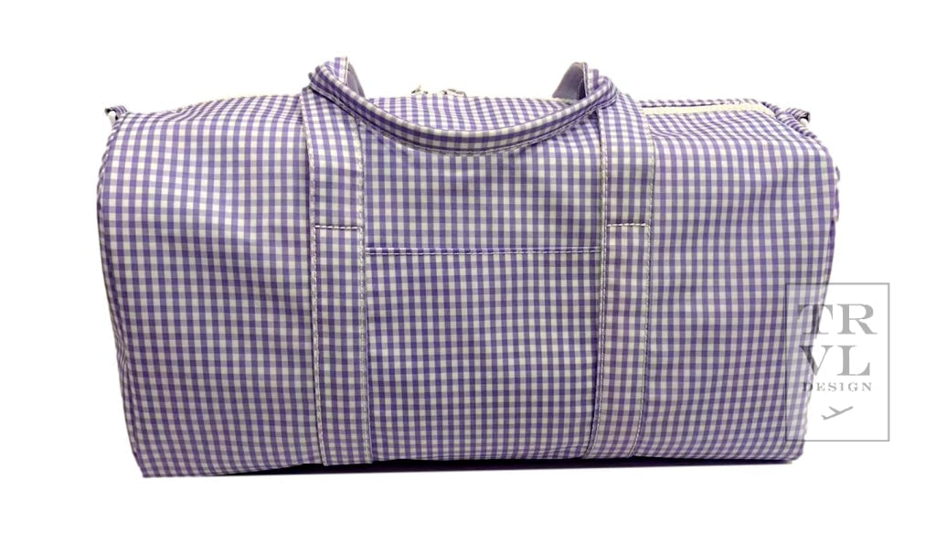 TRVL Weekender- Lilac Gingham Duffle Bag