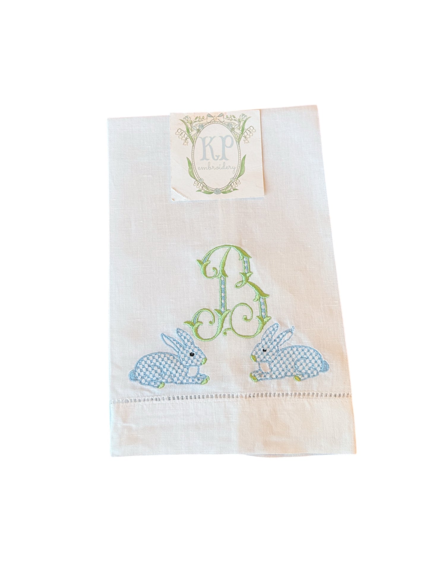 Linen Hemstitched Chic Bunny Hunch Towel
