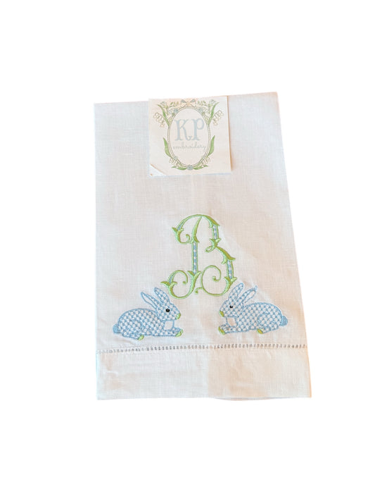 Linen Hemstitched Chic Bunny Hunch Towel