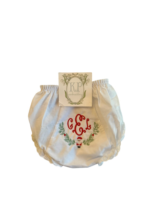 Girls Eyelet Santa Bloomers