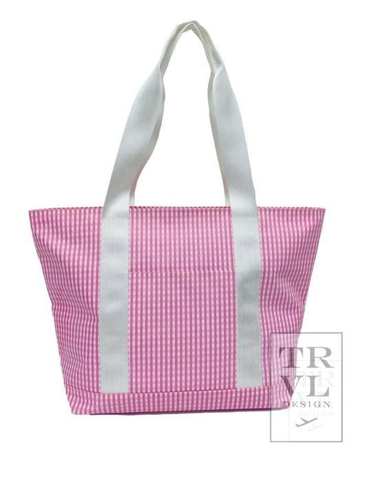 TRVL Classic Tote- Pink Gingham