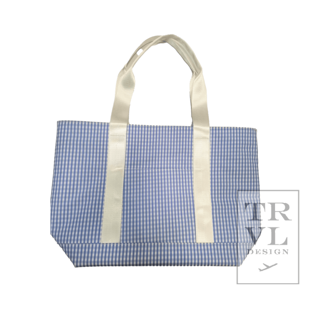 TRVL Classic Tote- Sky Gingham