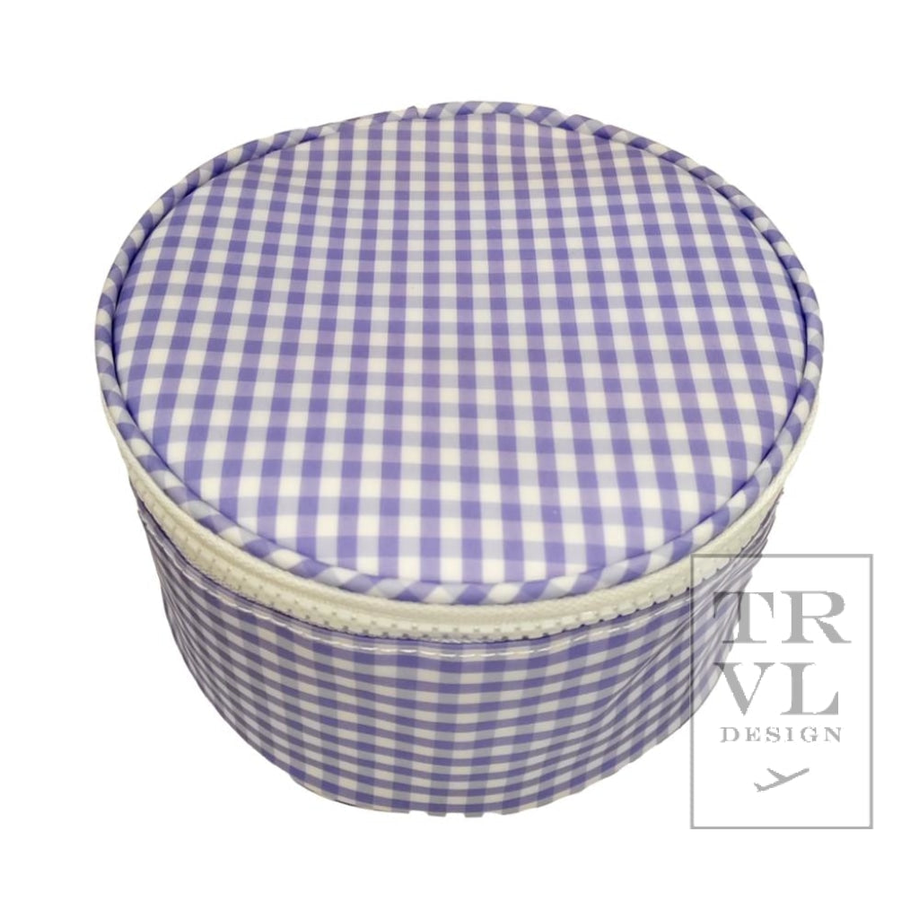 TRVL- Round up jewelry Case- Lilac Gingham