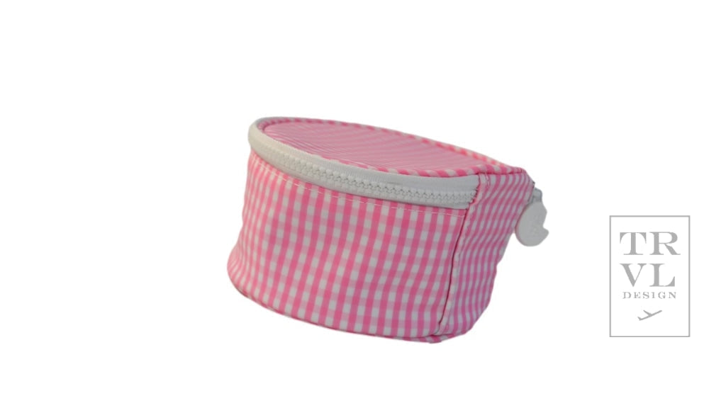 TRVL- Round up jewelry Case- Pink Gingham