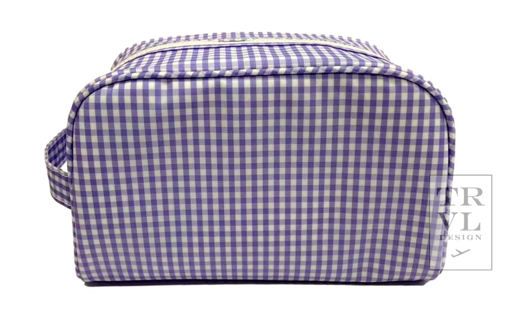 TRVL Toiletry Bag- Lilac Gingham