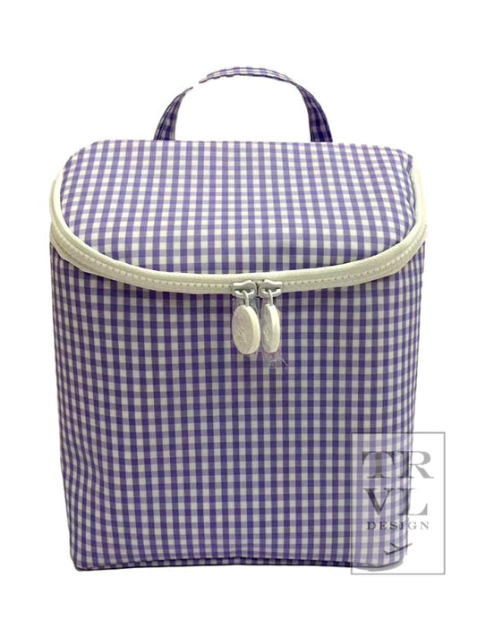 TRVL Takeaway Lunch Bag- Insulated Lilac Gingham