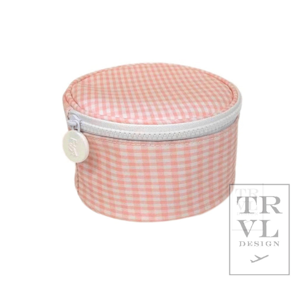 TRVL- Round up jewelry Case- Taffy Gingham