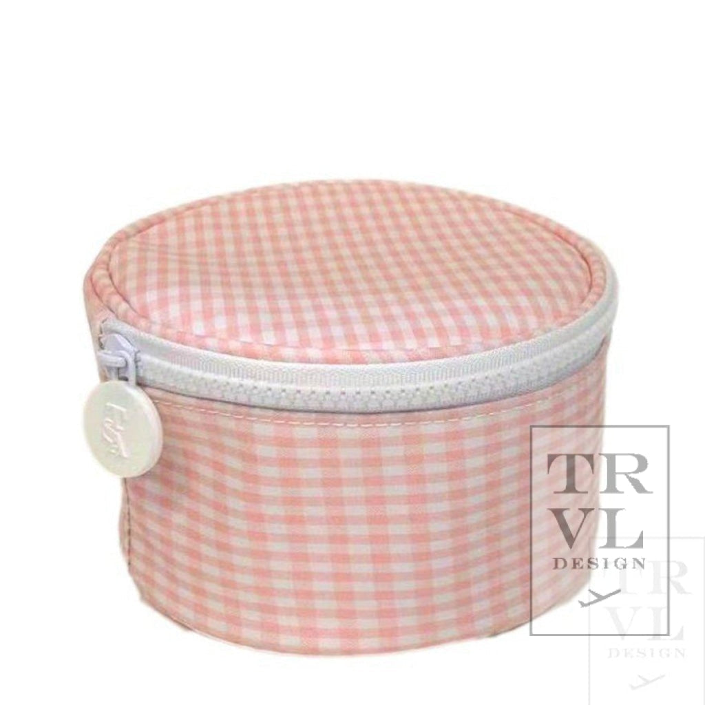 TRVL- Round up jewelry Case- Taffy Gingham