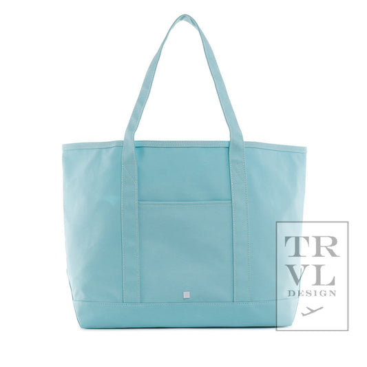 TRVL Large Tote- MAXI Coated Lake Blue