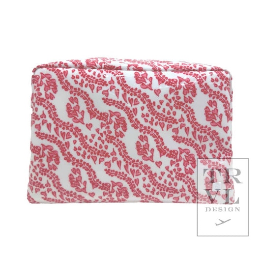 TRVL Gloss Wash Bag- All Heart Red