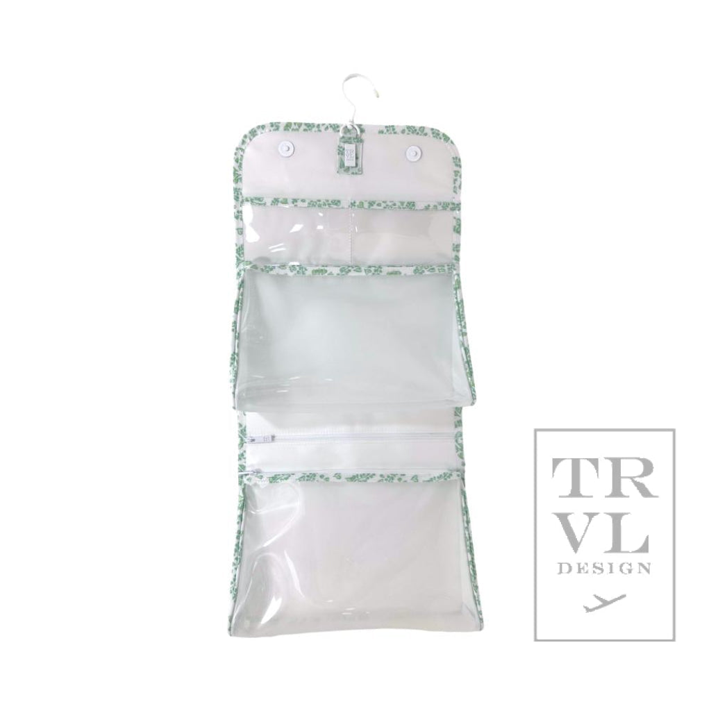 TRVL Hanging Toiletry Case- All Hearts Kelly Green