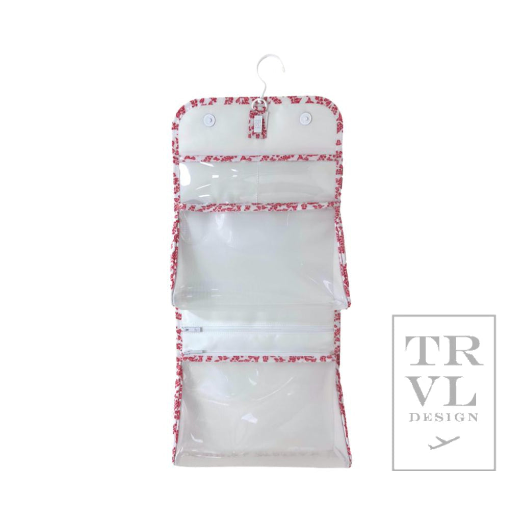 TRVL Hanging Toiletry Case- All Hearts Red