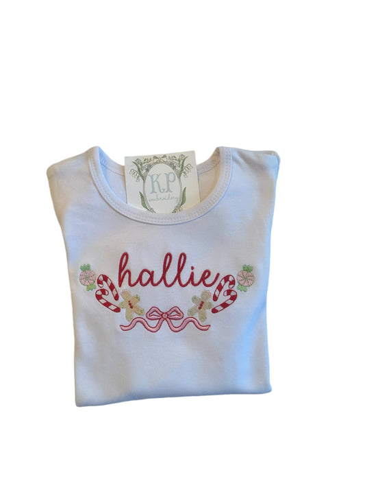 Girls Ruffle Tshirt W/ Sweets & Gingerbreads Frame