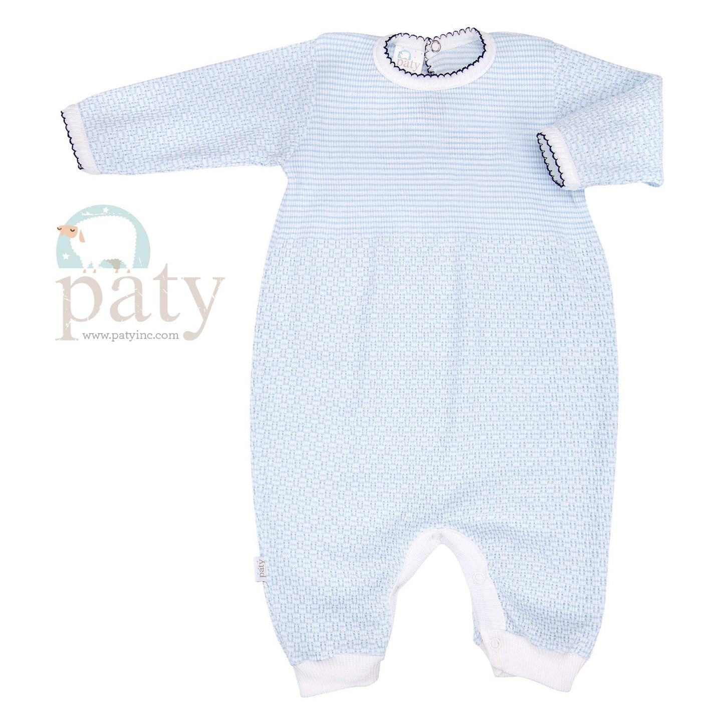 In Stock Paty Solid Color Knit Romper W/ Keyhole Back LONG SLEEVE