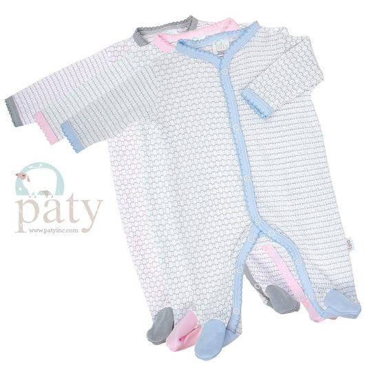 PREORDER Paty Pinstripe Footie w/ Trim Options