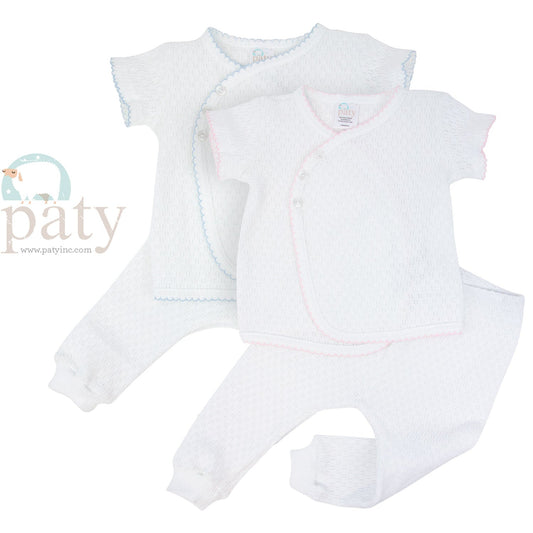 PREORDER Paty 2 PC Set, LS or SS Button Up Kimono Top w/ Long Pants